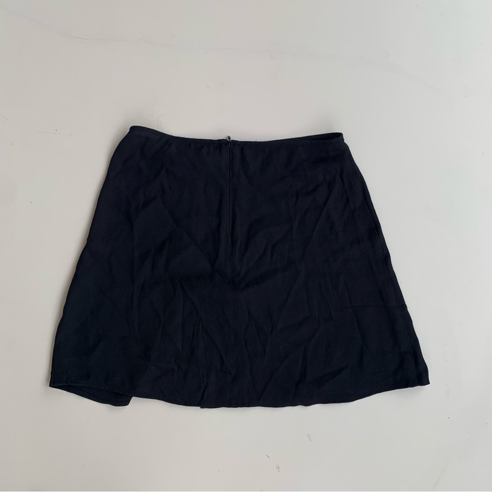 Reformation Women’s Size 2 Black Margot Mini Skirt with Slit Rayon Blend